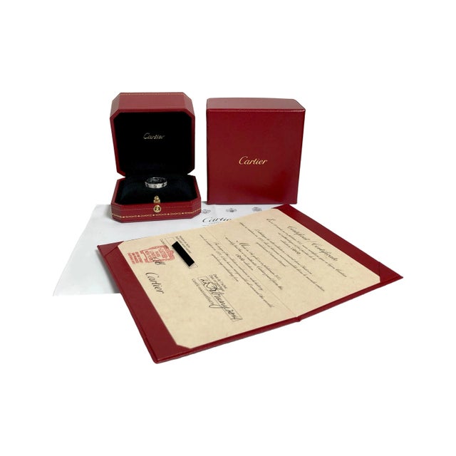 Metal Cartier Love Ring Paved in 18k White Gold With Diamonds 4mm 5.25 Us / 50 Eu For Sale - Image 7 of 9