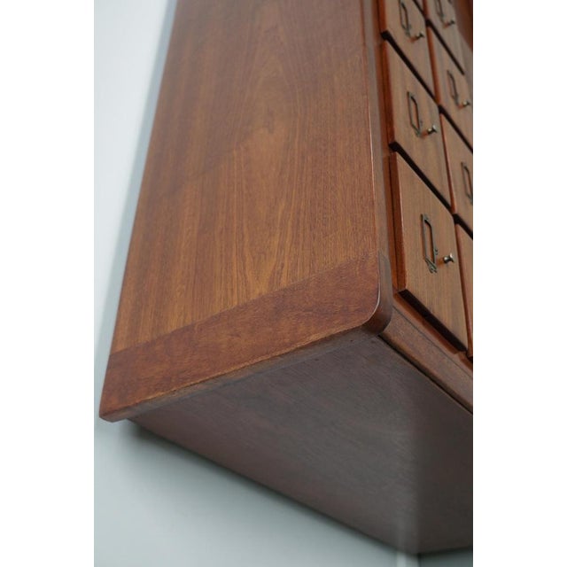 Gold Vintage Dutch Hardwood Filing Cabinet For Sale - Image 8 of 18