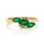 1 Carat Emerald & Diamond Three Stone Cluster Ring Size 5 in 14k Yellow Gold For Sale - Image 4 of 16