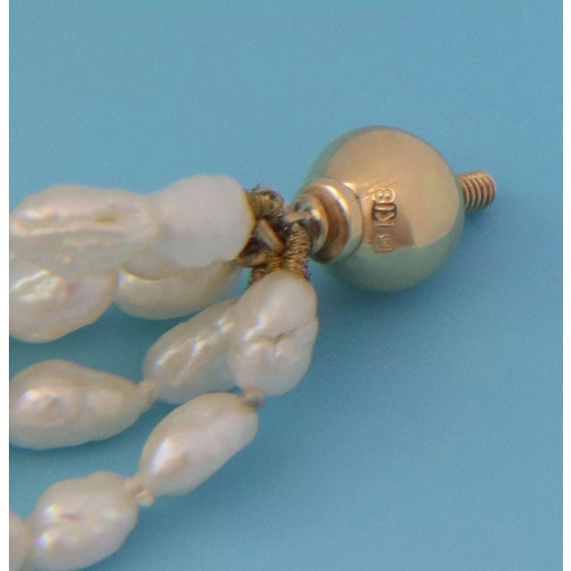 Late 20th Century Mikimoto 18k Yellow Gold Five Strand Rice Pearls Bracelet For Sale - Image 5 of 5