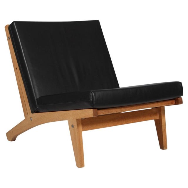 GE-370 Lounge Chair in Oak Frame and Leather by Hans J. Wegner for Getama, Denmark, 1960s For Sale - Image 9 of 9