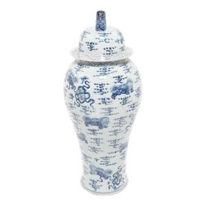 Early 21st Century Chinese Blue and White Qilin Ginger Jar