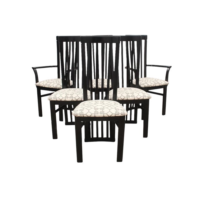 Modern Italian Slat Back Dining Chairs Set of 6 Chairish