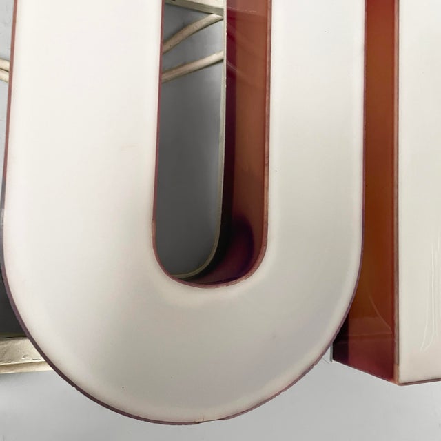 Plastic German Modern Lufthansa Sign in White Arylic Glass, 1970s For Sale - Image 7 of 18