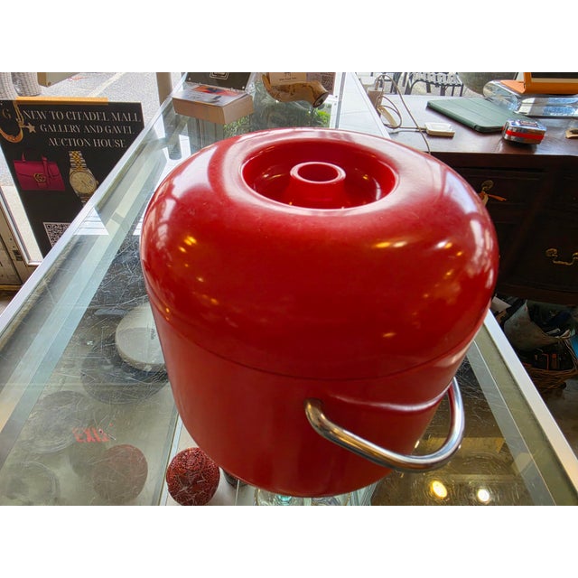 Plastic Vintage 1970’s Italian Plastic Primaluna Ice Bucket Designed by Ambrogio Pozzi Modernist Ice Bucket For Sale - Image 7 of 12