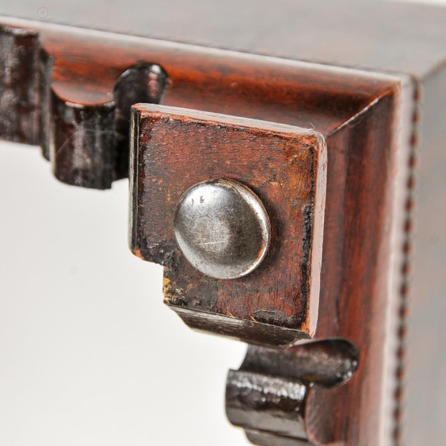 Antique Mahogany Footstool Empire Upholstered Ottoman For Sale - Image 9 of 16