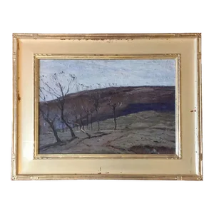 Gustave Wiegand (American 1870 - 1957) New York State Landscape Oil Painting on Canvas