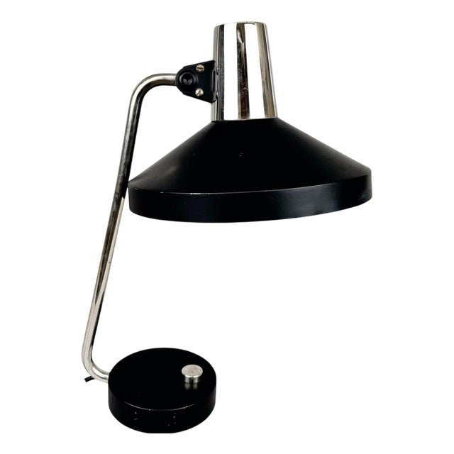 Mid-Century Chrome & Metal Adjustable Table Lamp, 1970s For Sale