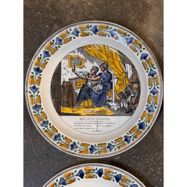 19th Century Set of Ten French Creil Faience Plates, Circa 1830 For Sale - Image 5 of 12