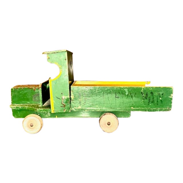 Vintage English Wooden Toy Truck For Sale