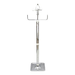 Vintage Postmodern Silver Chrome Metal Sculptural Modernist Pole Floor Lamp For Sale