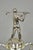 Vintage 1970s Art Deco Silver Metal Marble & Wood Figural Golf Trophy Award Cup For Sale - Image 16 of 17
