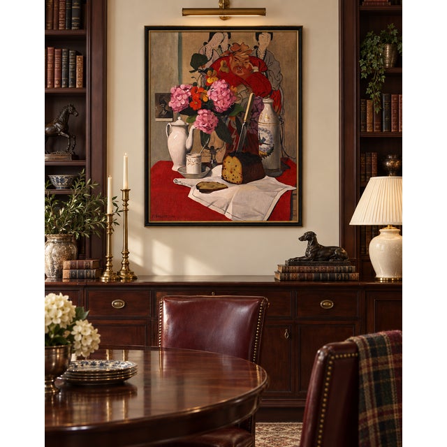 Art Deco 1925 Vintage Coffee Painting Art Print, Floral Still Life by Félix Vallotton - 24" X 32" For Sale - Image 3 of 9