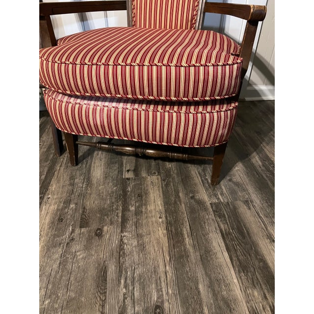 1960s 1960s Wood Stripe Upholstered Accent Chair For Sale - Image 5 of 8