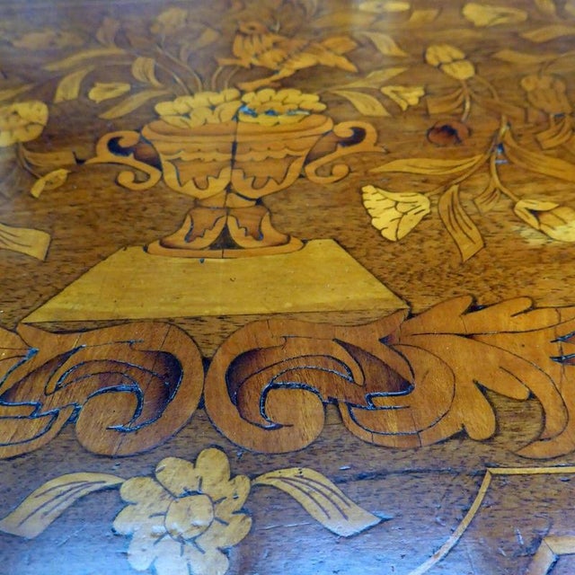 Brown Antique Dutch Floral Marquetry Tabletop Chest, 1820 For Sale - Image 8 of 18