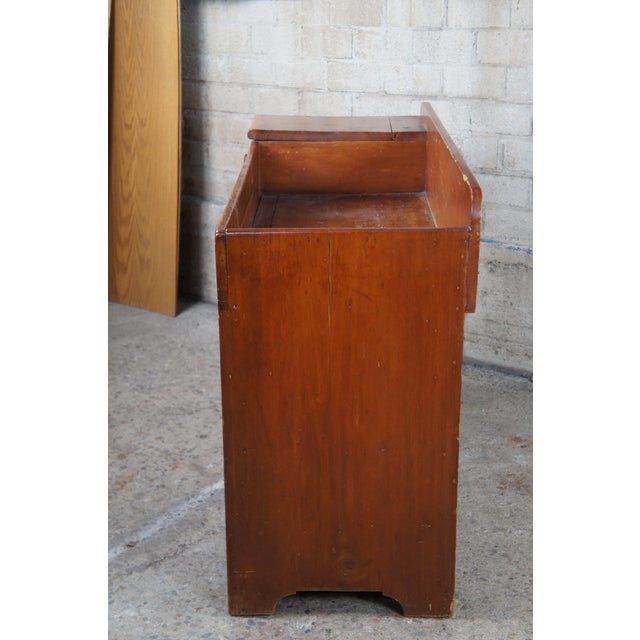 Antique Primitive Early American Pine Country Farmhouse Dry Sink Washstand Cabinet For Sale - Image 9 of 12