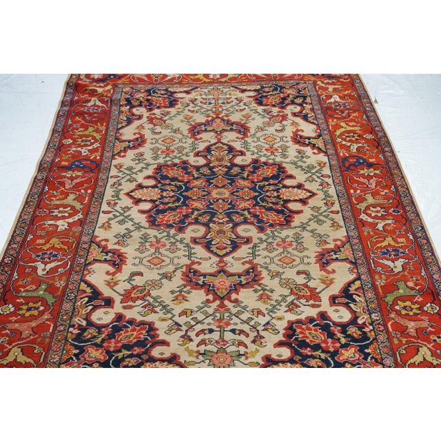 Traditional Late 19th Century Antique Sarouk Rug 4'6'' X 6'6'' For Sale - Image 3 of 6