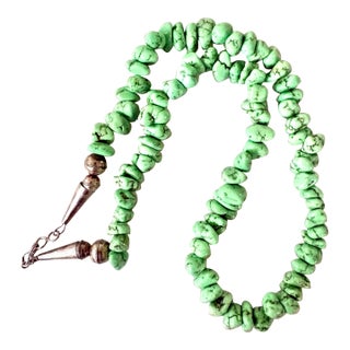 Vintage Green Turquoise Necklace For Sale