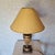 Camagna table lamp in polychrome wood with gold and copper. Height without shade: 43 cm. Bulb not included. This piece has...