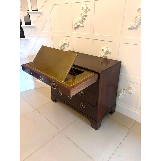Brown Antique George II Mahogany Chest of Drawers with Fitted Writing Desk, 1750 For Sale - Image 8 of 18