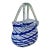 Vintage Blown Art Glass Blue Stripe Handbag Purse Vase For Sale - Image 9 of 9