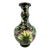 Vintage Cloisonné Floral Vase With Black Ground and Cherry Blossom Motif For Sale
