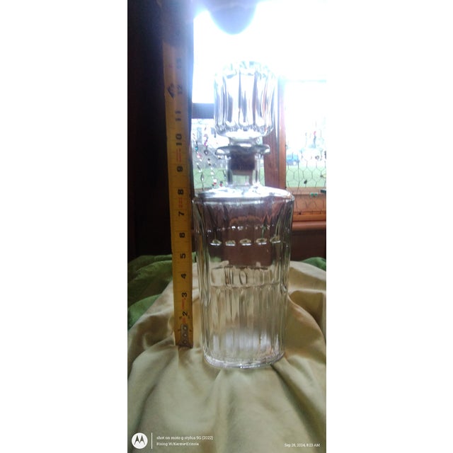 Transparent Vintage Crystal Whiskey Decanter For Sale - Image 8 of 8