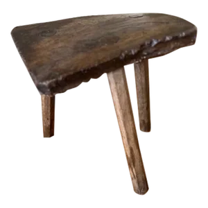 Early 19th Century Antique English Oak and Chestnut Milking Stool
