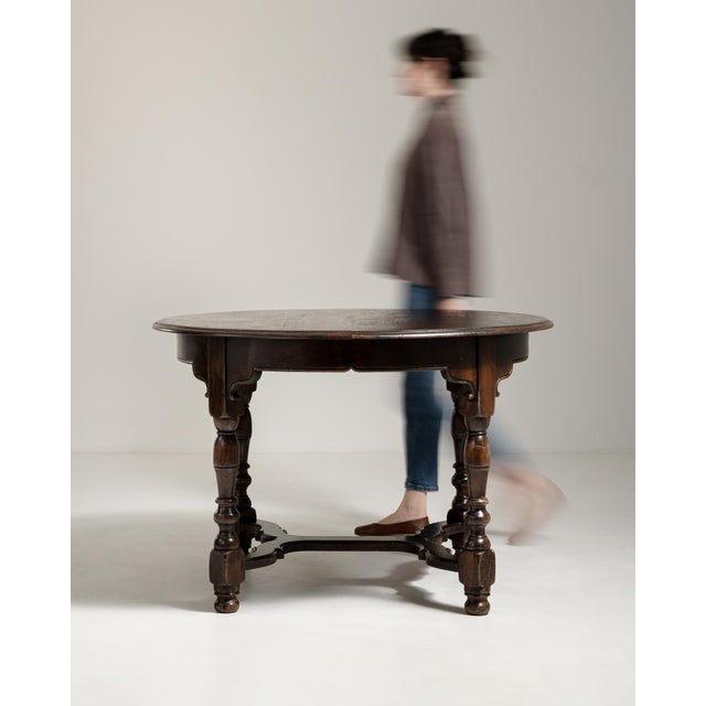 Brown 1970s Eclectic Dining Table In Original Patina For Sale - Image 8 of 9