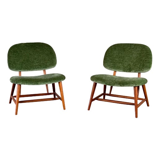 Set of Natural Beech Armchairs in the style of Alf Svensson For Sale