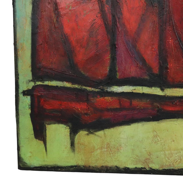 Abstract Boat, 1950s, Oil Painting on Canvas For Sale - Image 10 of 13