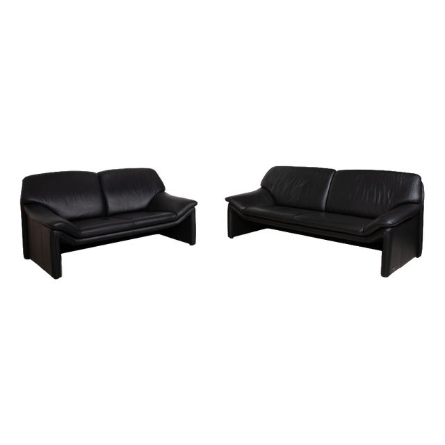 Leather Sofa Set from Laauser, Set of 2 For Sale
