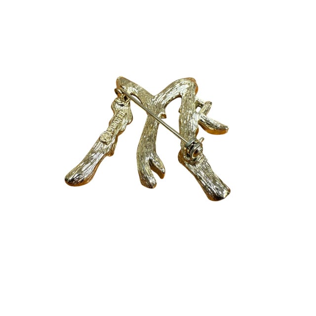 1964 Costume Brooch Letter M Organic Textured by Sarah Coventry For Sale - Image 9 of 12