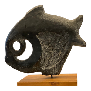 13" Vintage Abstract Fish Sculpture by Austin Productions - Brutalist Style