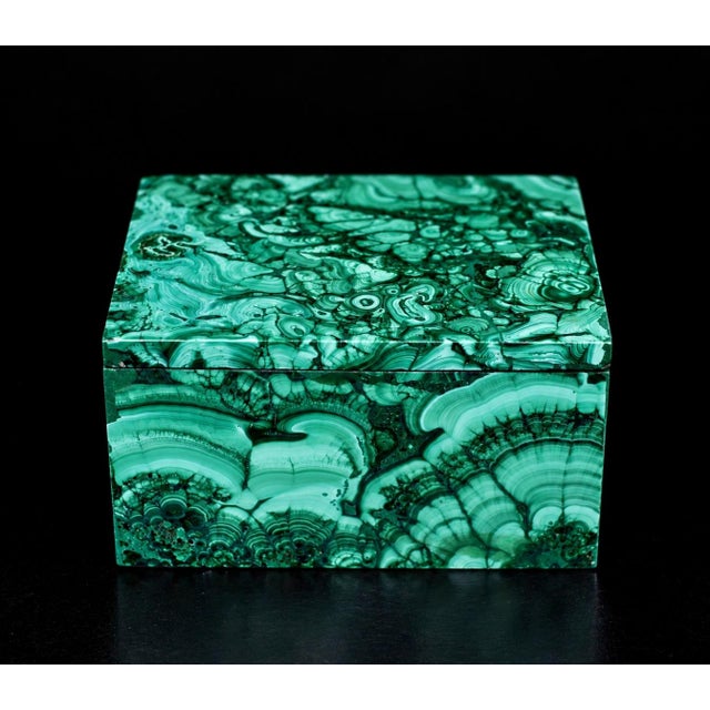 2010s Malachite Box Thorns and Roses Italian Made Gemstone Box For Sale - Image 5 of 15