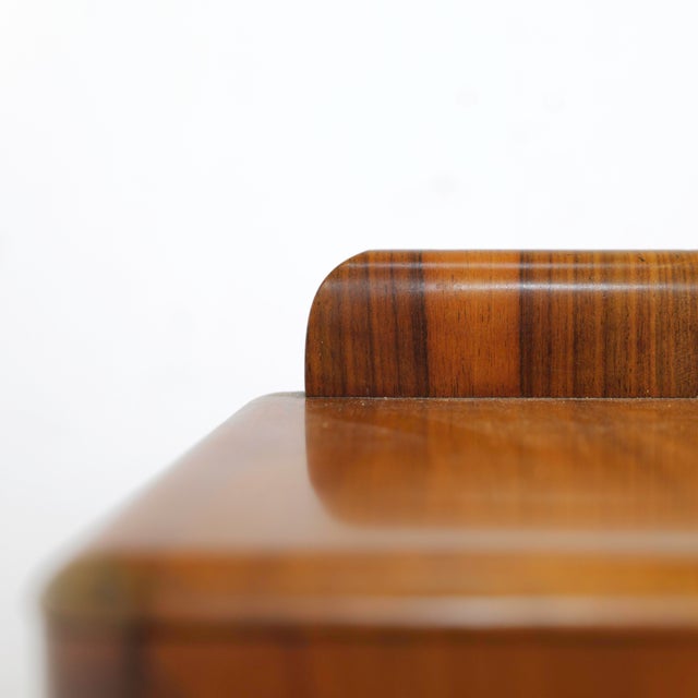 Wood 1950s Art Deco Walnut China Display Cabinet For Sale - Image 7 of 10