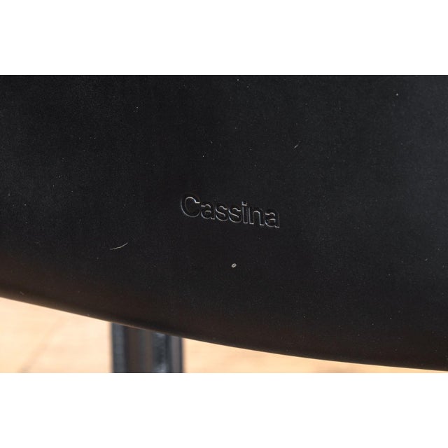 Black Set of 4 Mario Bellini for Cassina Cab 413 Black Leather Modern Dining Armchairs For Sale - Image 8 of 11