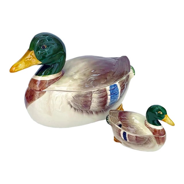 20th Century Duck Covered Serving Dish Set - 4 Pieces For Sale