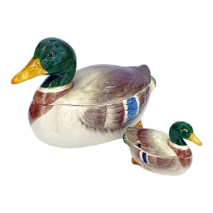 20th Century Duck Covered Serving Dish Set - 4 Pieces