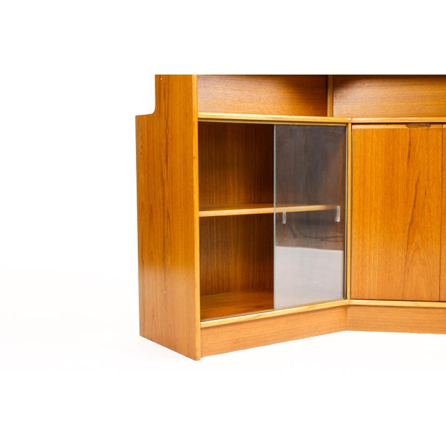 1960s Danish Modern Mid Century Teak Angular Dry Bar With Display Cabinet — Turnidge For Sale - Image 10 of 14