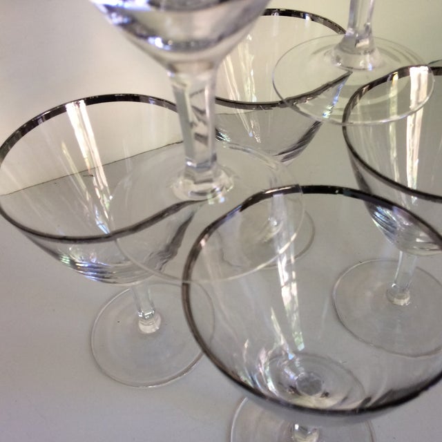 Vintage French Crystal Platinum Rim Cocktail Glasses Set of 7 Chairish