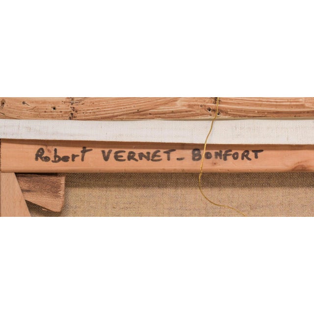 Robert Vernet-Bonfort, Surreal Garden, 20th-Century, Oil on Canvas, Framed For Sale - Image 12 of 13