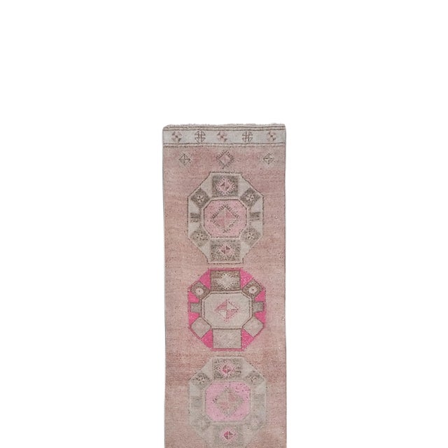 1960s Vintage Turkish Oushak Extra Long Runner - Stair Tread 2'5'' X 24'4'' 30" x 293" / 77 x 745 Cm Hand woven with high...