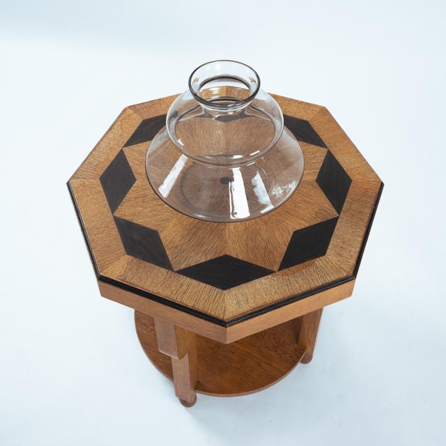 Dutch Art Deco Octagonal Side Table in Oak, 1920s For Sale - Image 16 of 18