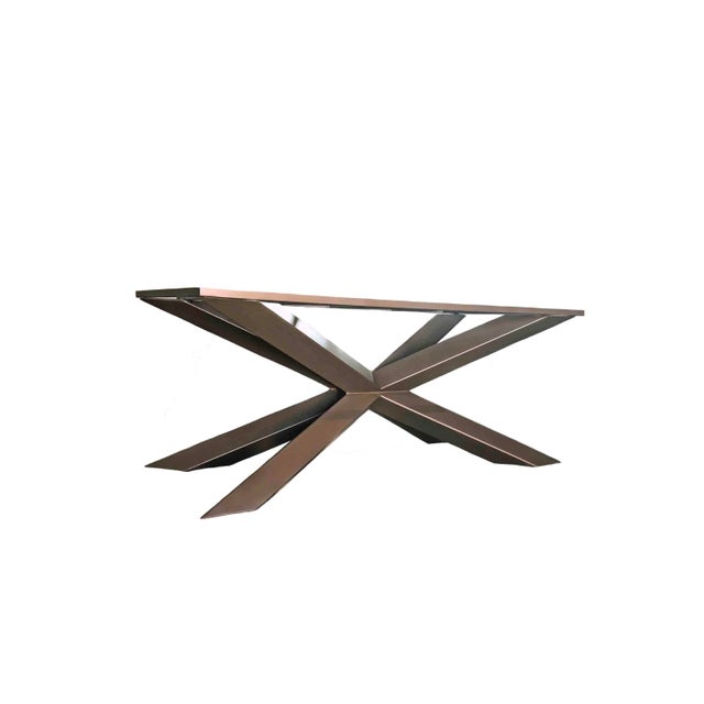 Bronze Metal Table Base for Granite Dining Tables Handmade by Invictus
