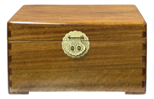 Chinese Medium Brown Rectangular Camphor Wood Storage Box Chest