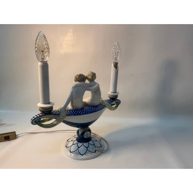 Art Nouveau Porcelain Lamp Thomasch from Goldscheider Vienna, 1910 For Sale - Image 6 of 15