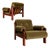 Pair of “Copa” Armchairs in Jatobá and Olive-Green Mohair by Jean Gillon for Italma, Brazil, 1960s For Sale