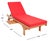 Newport Chaise Lounge Chair with Side Table, Natural/Red Cushion For Sale In Philadelphia - Image 6 of 13