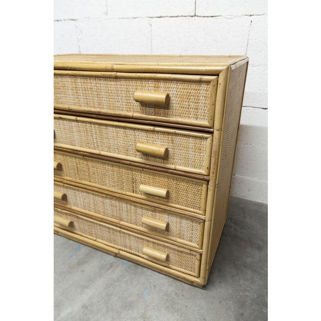 Rattan Chest of 5 Drawers, 1970 For Sale - Image 12 of 16